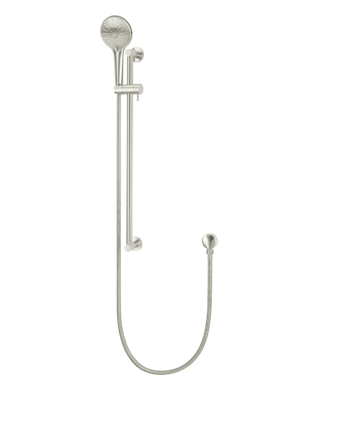 Meir Round Three Function Hand Shower on Rail Column Brushed Nickel