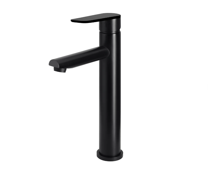Meir Round Paddle Tall Basin Mixer Matte Black