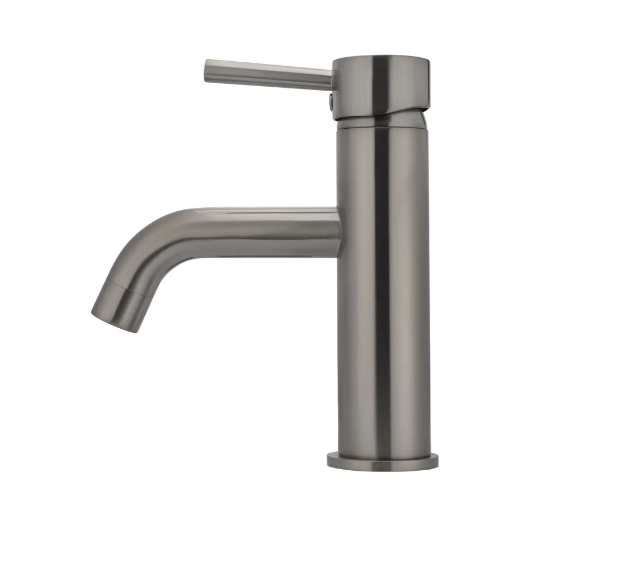 Meir Round Basin Mixer Curved - Gunmetal