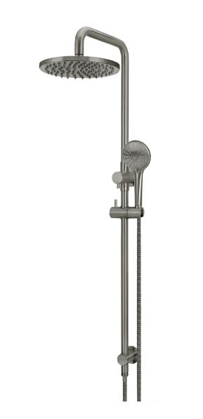 Meir Round Combination Shower Rail, 200mm Rose, Single Function Hand Shower - Shadow