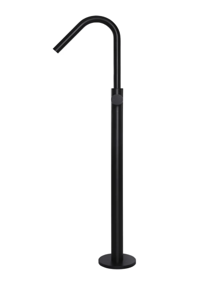 Meir Round Pinless Freestanding Bath Spout and Hand Shower Matte Black