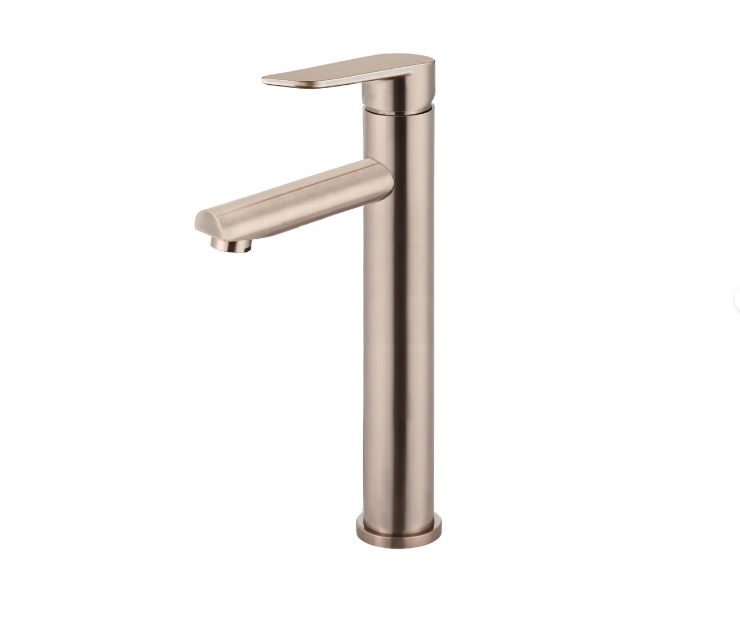 Meir Round Paddle Tall Basin Mixer Champagne
