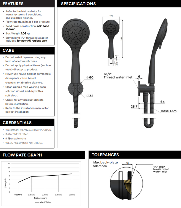 Meir Round Three Function Hand Shower-Champagne