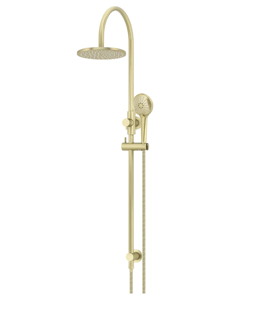 Meir Round Gooseneck Shower Set with 200mm rose, Three-Function Hand Shower Tiger Bronze