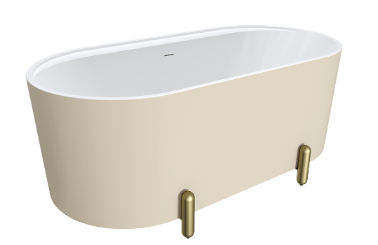 Aluca Freestanding with Legs, 1500mm Matte Khaki