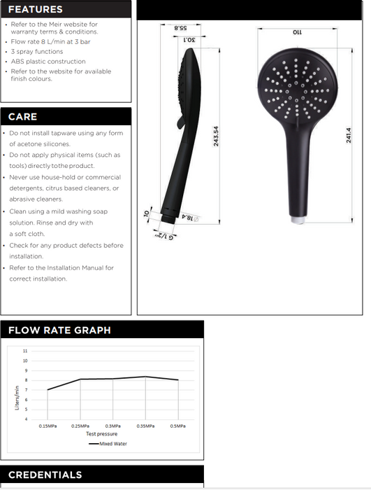 Meir Round Hand Shower Three-Function Lustre Bronze