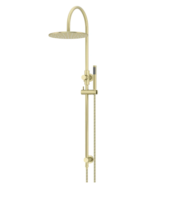 Meir Round Gooseneck Shower Set with 300mm rose, Single-Function Hand Shower Tiger Bronze