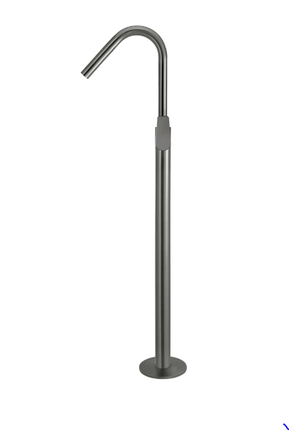 Meir Round Paddle Freestanding Bath Spout and Hand Shower Gunmetal