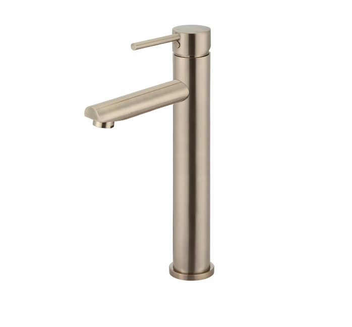 Meir Round Tall Basin Mixer Champagne