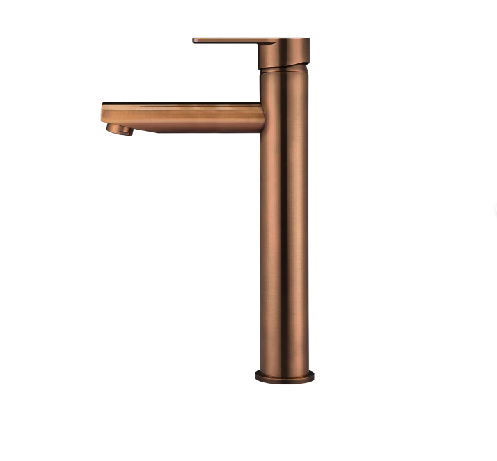 Meir Round Paddle Tall Basin Mixer Lustre Bronze