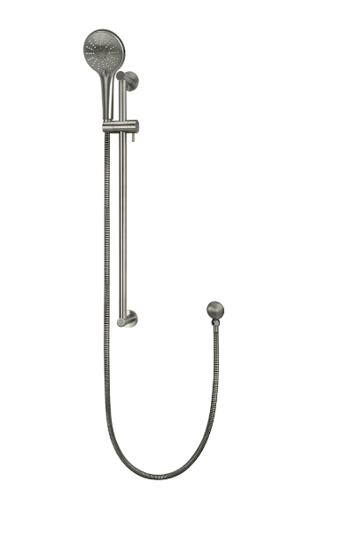 Meir Round Three Function Hand Shower on Rail Column Gun Metal