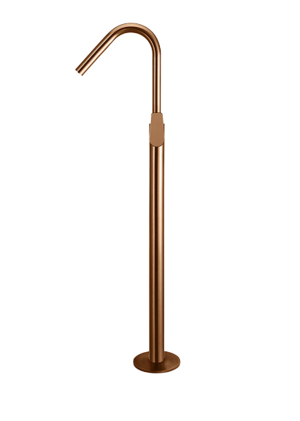 Meir Round Paddle Freestanding Bath Spout and Hand Shower Lustre Bronze
