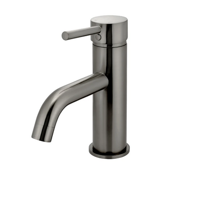 Meir Round Basin Mixer Curved - Gunmetal