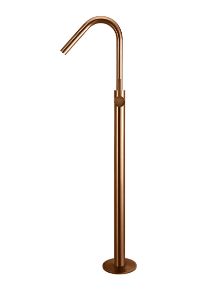 Meir Round Freestanding Bath Spout and Hand Shower Lustre Bronze
