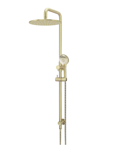 Meir Round Combination Shower Rail, 300mm Rose, Single Function Hand Shower - Tiger Bronze