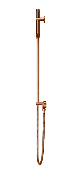 Meir Round Hand Shower on Rail Column Lustre Bronze