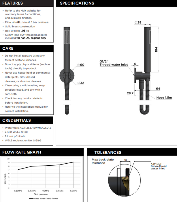 Meir Round Hand Shower on Fixed Bracket Champagne