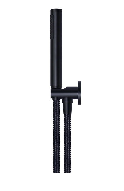 Meir Round Hand Shower on Fixed Bracket Matte Black