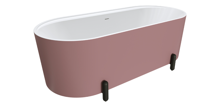 Aluca Freestanding with Legs, 1700mm Matte Rouge