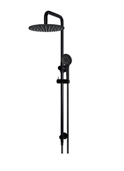 Meir Round Combination Shower Rail, 300mm Rose, Single Function Hand Shower - Matte Black