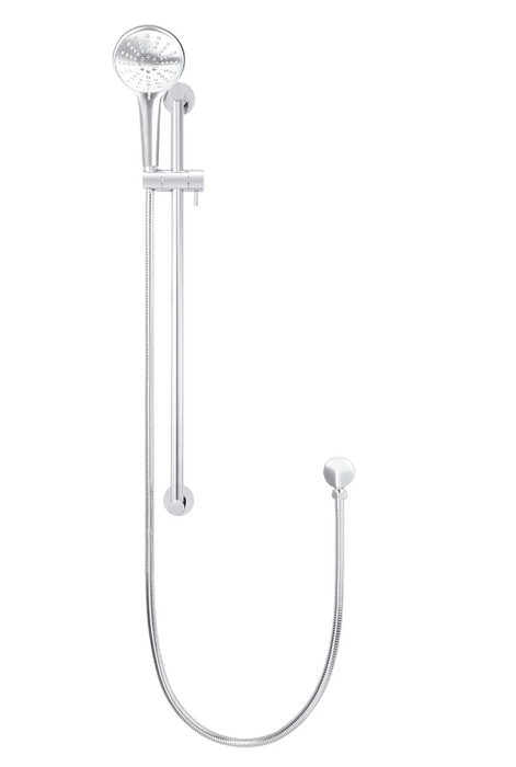 Meir Round Shower on Rail Column with Three Functions - Polished Chrome