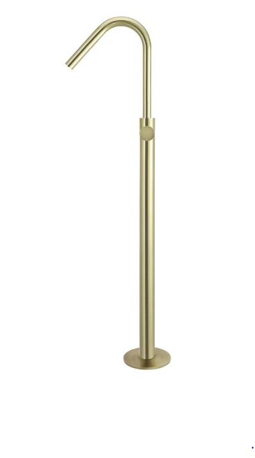 Meir Round Pinless Freestanding Bath Spout and Hand Shower Tiger Bronze