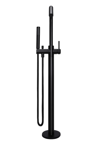 Meir Round Freestanding Bath Spout and Hand Shower - Matte Black