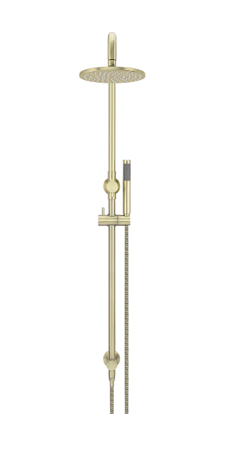 Meir Round Combination Shower Rail, 200mm Rose, Single Function Hand Shower Tiger Bronze
