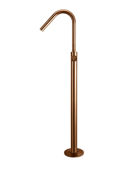 Meir Round Pinless Freestanding Bath Spout and Hand Shower Lustre Bronze