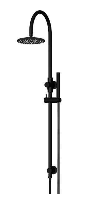 Meir Round Gooseneck Shower Set with 200mm rose, Single-Function Hand Shower Matte Black