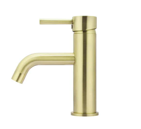 Meir Round Basin Mixer Curved - Tiger Bronze