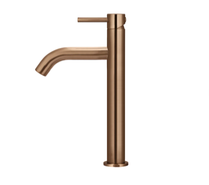 Meir Piccola Tall Basin Mixer Tap with 130mm Spout - Lustre Bronze