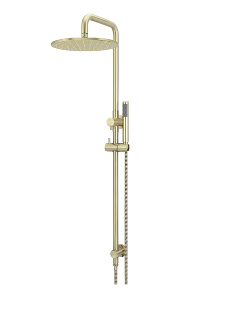 Meir Round Combination Shower Rail, 300mm Rose, Single Function Hand Shower Tiger Bronze