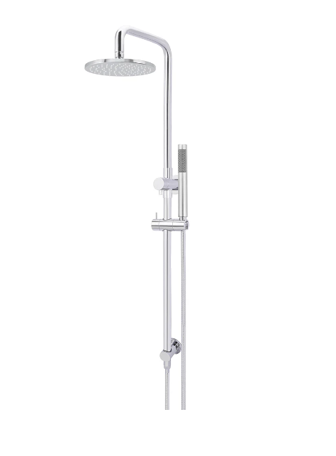 Meir Round Combination Shower Rail, 200mm Rose, Single Function Hand Shower Chrome