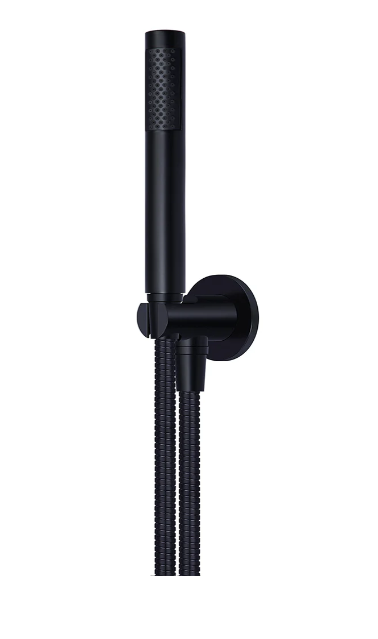 Meir Round Hand Shower on Fixed Bracket Matte Black