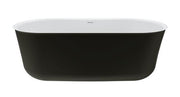 Windsor 1700 Freestanding Acrylic Bath, Matte Black with Overflow