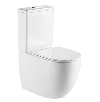Joli Tornado Flush Back-to-Wall Toilet Suite, Gloss White with Slim Seat