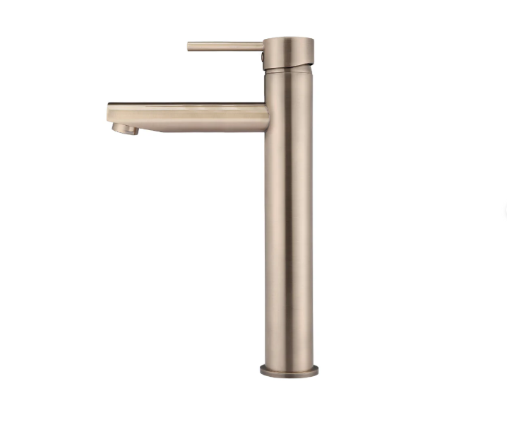 Meir Round Tall Basin Mixer Champagne