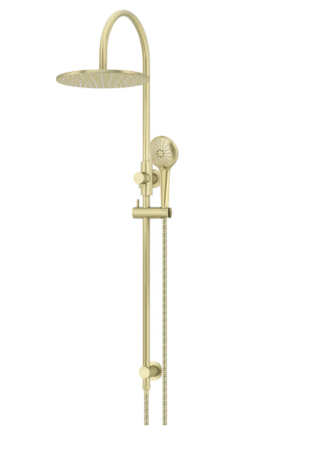Meir Round Gooseneck Shower Set with 300mm rose, Three-Function Hand Shower Tiger Bronze
