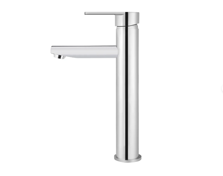 Meir Round Paddle Tall Basin Mixer Chrome