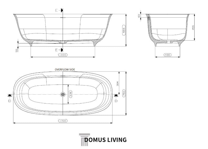 Domus Living Caria Freestanding Bath
