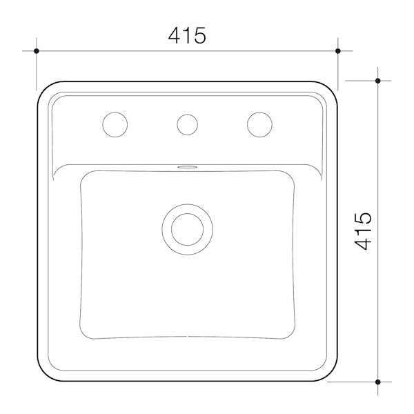 Carboni II Semi Recessed Basin - White 1TH
