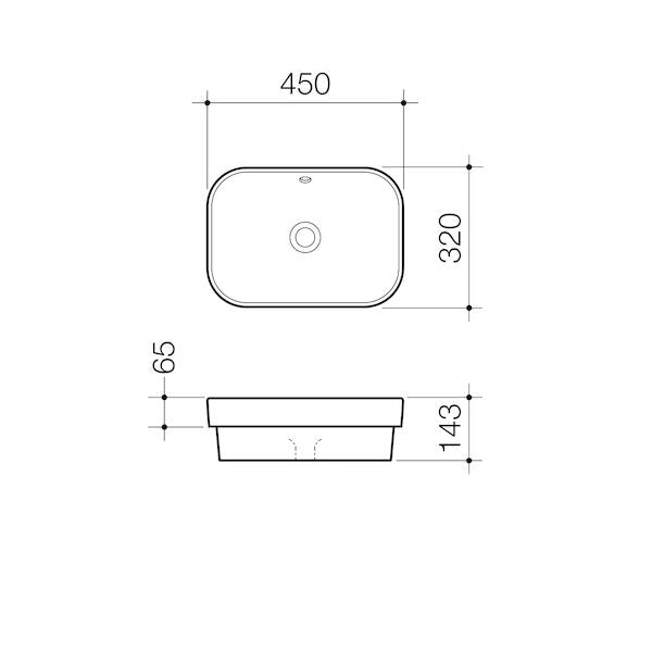 Caroma Luna® Inset Basin (without tap landing)