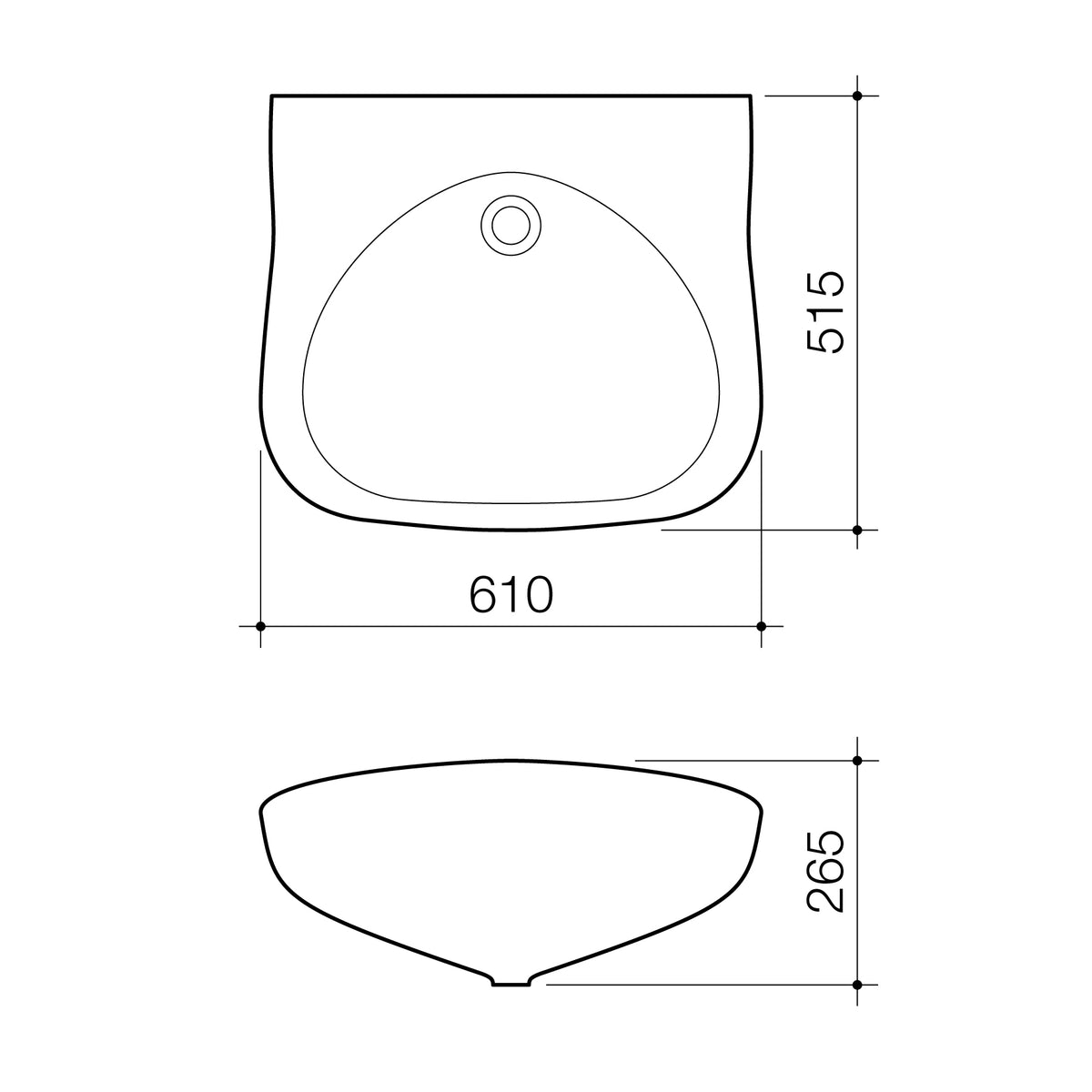 Medical Basin (with GermGard®) - 0TH specification drawing