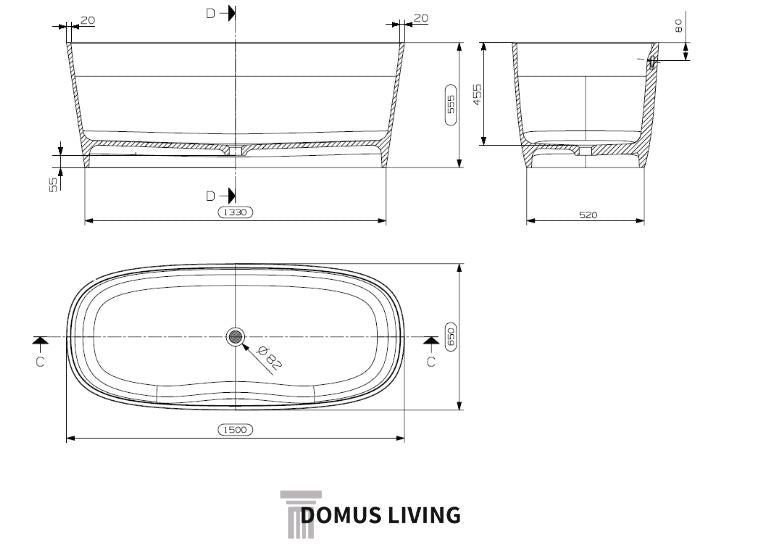 Domus Living Cassia Freestanding Bath