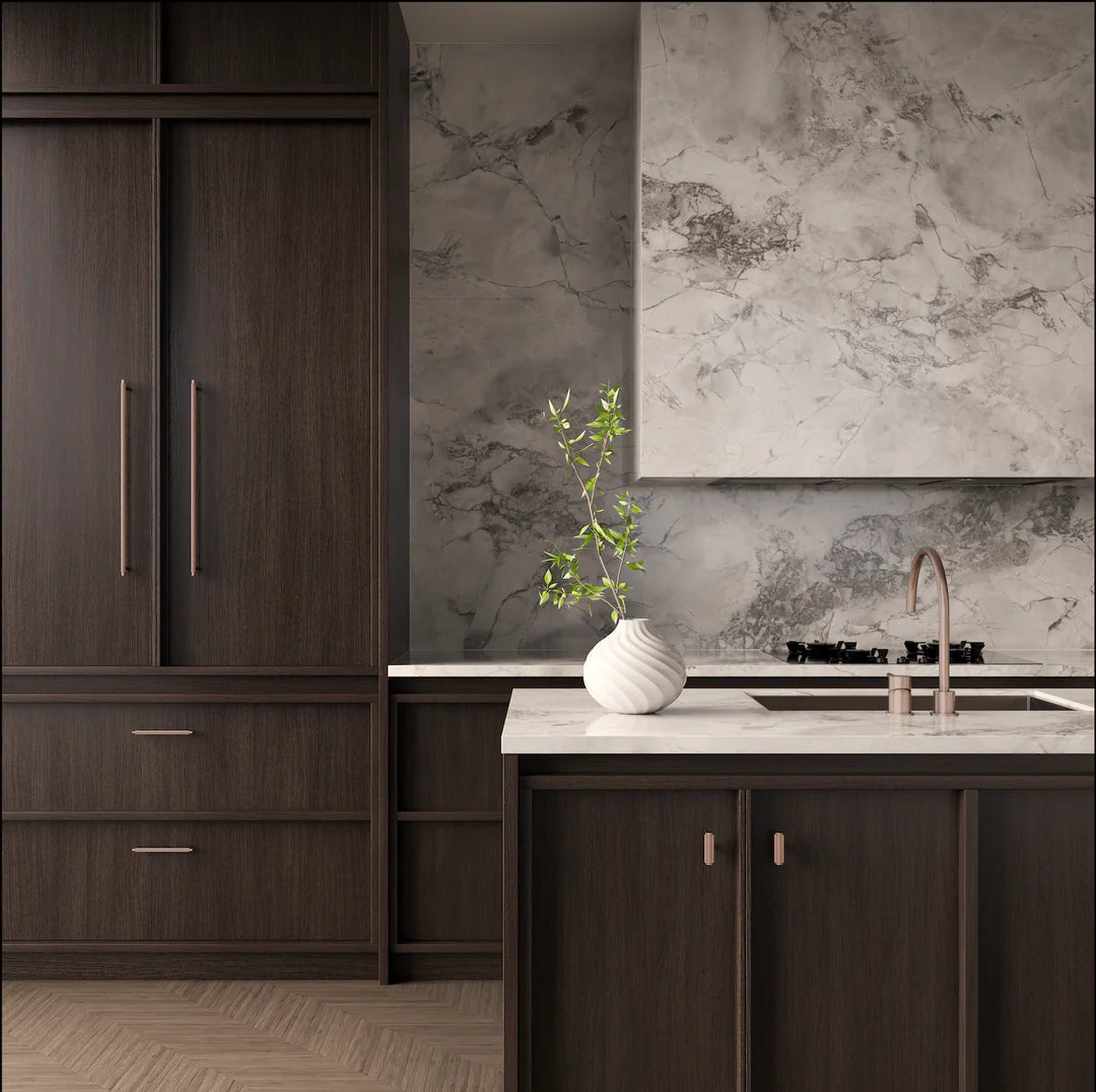 Meir Öppen Round Pull 200mm Cabinet Handle (Brushed) Champagne