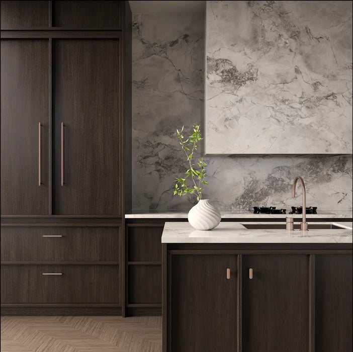 Meir Öppen Round Pull 200mm Cabinet Handle (Brushed) Champagne