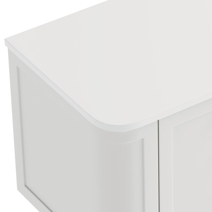 Fienza Mila Curved Satin White 900 Cabinet with Crystal Pure Stone Top