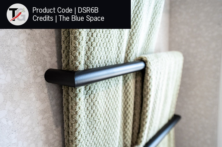 Thermogroup Thermorail 12V Round Single Bar Heated Towel Rail Matt Black