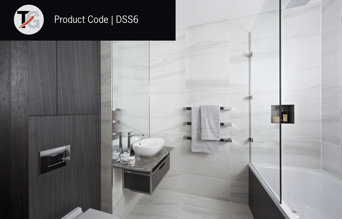 Thermogroup Thermorail 12V Square Single Bar Heated Towel Rail Polished Stainless Steel